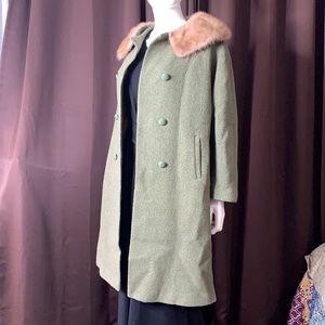 Vintage carol brent Coat 50s&60s with mink collar